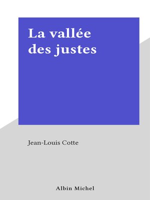 cover image of La vallée des justes